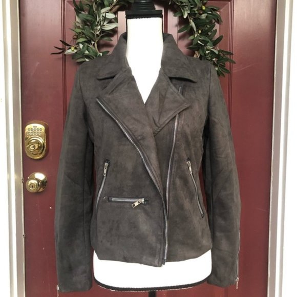 MUST GO, SALE ENDS 12/28 Gray Zipped Moto Jacket - Picture 5 of 5
